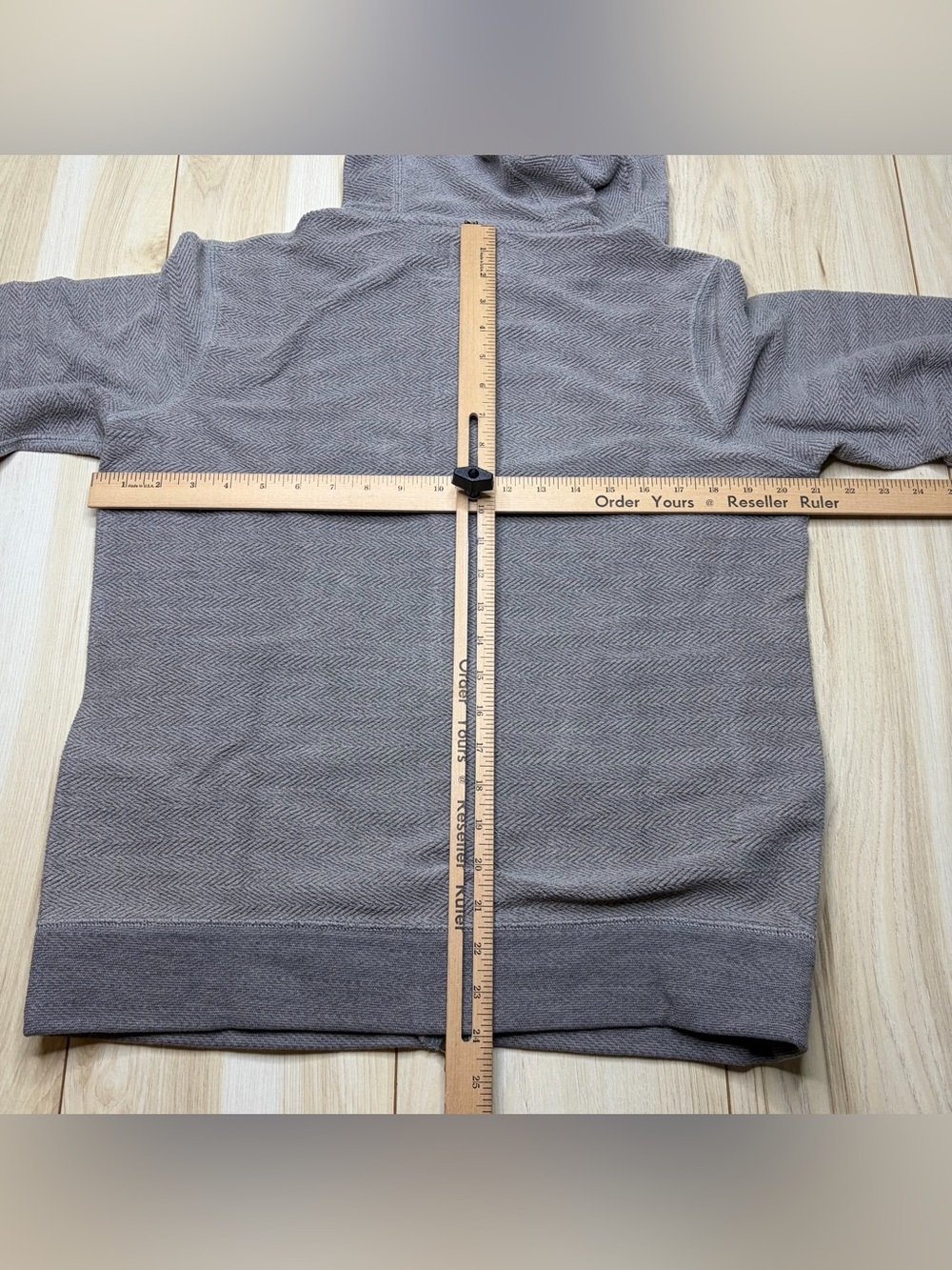 Billy Reid Full Zip Chevron Hoodie Sweatshirt Mens Medium Gray Drawstring - Picture 6 of 6